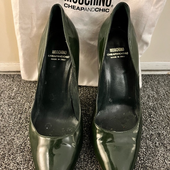 Moschino cheap and chic forest green pumps size 37 4inch heel - Picture 5 of 5